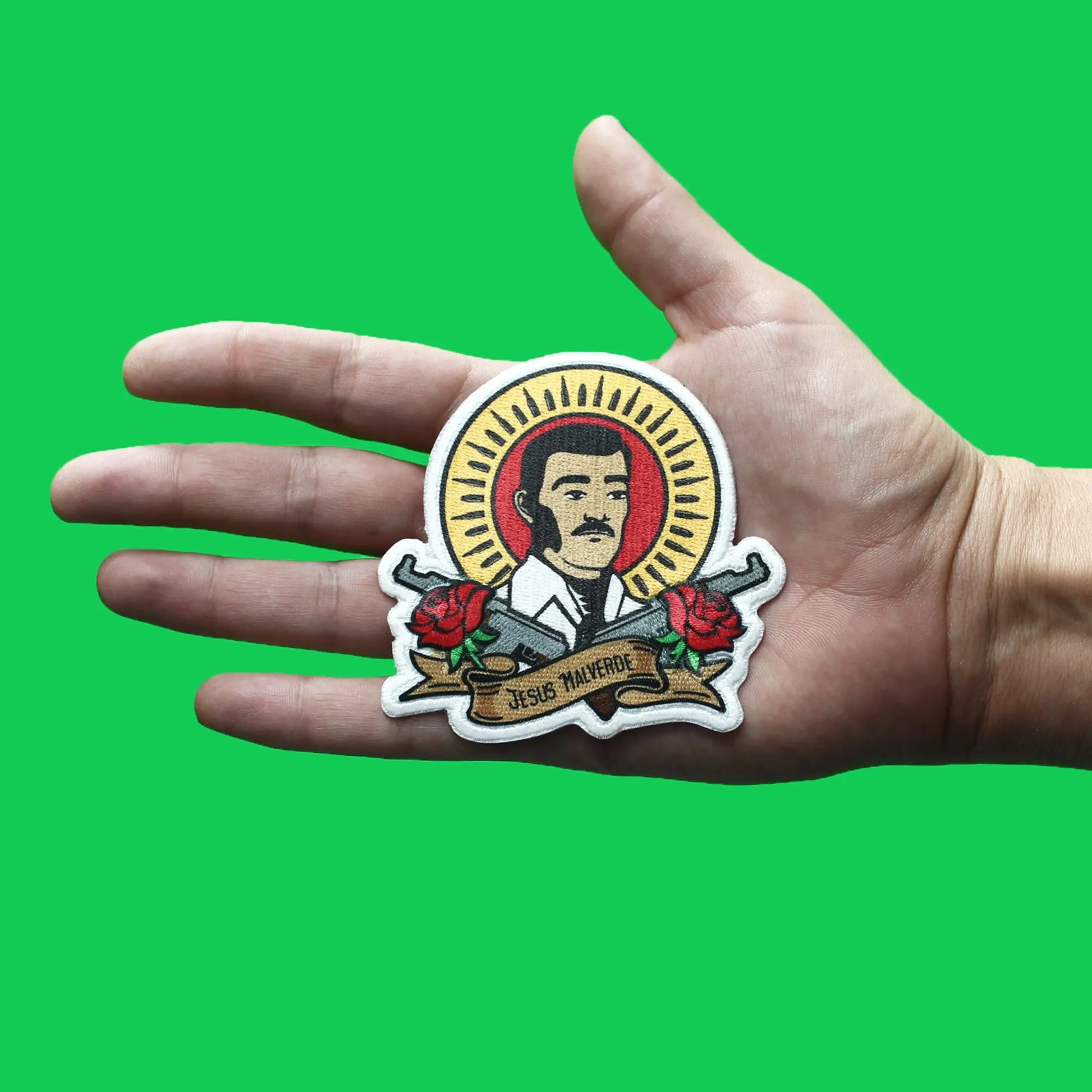 Jesus Malverde Folklore Saint Patch Sinaloa Generous Bandit Sublimated Iron On