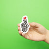 K-Pop Heart Skeleton Fingers Embroidered Iron On Patch 