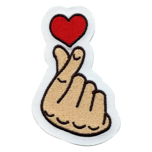 K-Pop Heart Fingers Embroidered Iron On Patch 