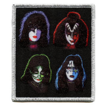 KISS Band Member Faces Patch Colorful Iconic Embroidered Iron On 