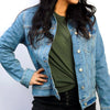 Custom Houston Baseball Team Retro Rainbow Light Denim Jacket For Women 