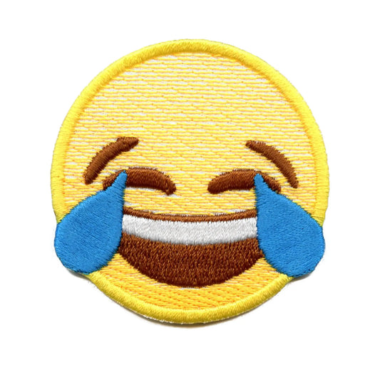 Laughing Emoji Embroidered Iron On Patch 