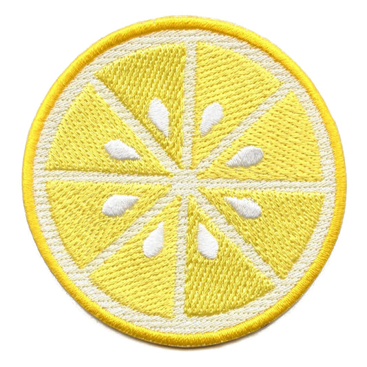 Lemon Slice Round Patch Fresh Cut Citrus Embroidered Iron On 