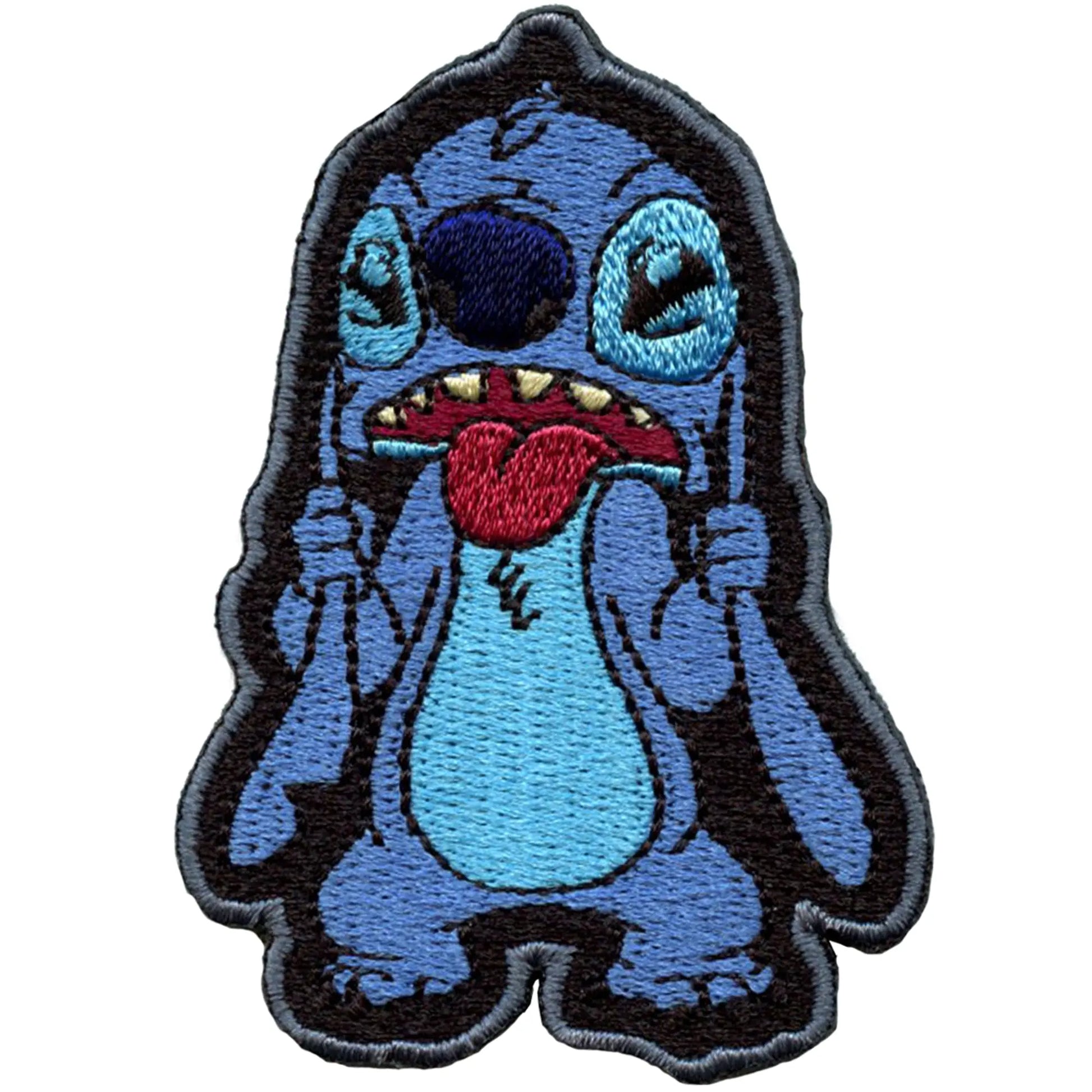 Lilo And Stitch Tongue Out Patch Blue Alien Experiment Embroidered Iron On