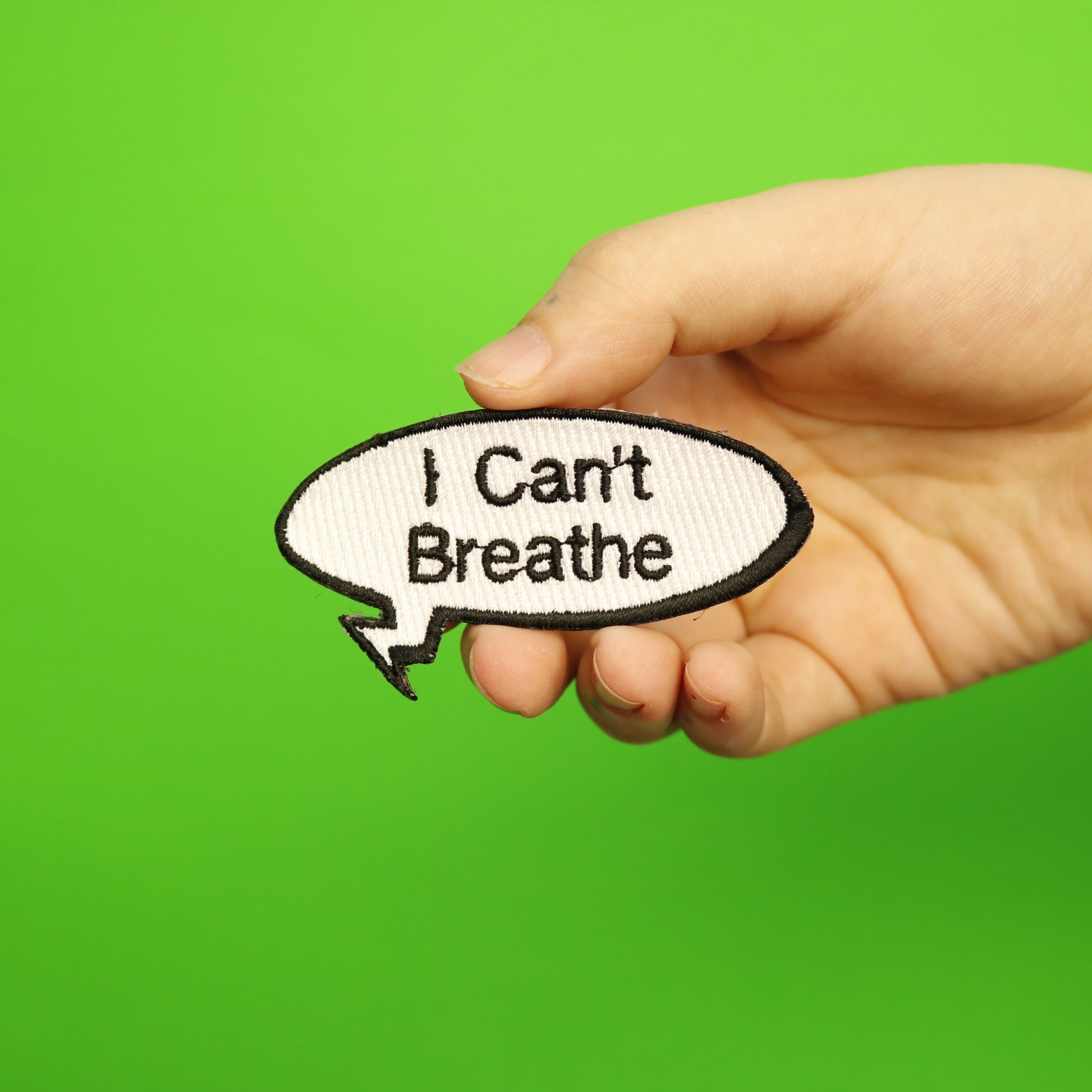 "I Can't Breathe" Movement Word Bubble Embroidered Iron On Patch 