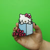 Hello Kitty In Blue Bag Iron On Embroidered Patch 