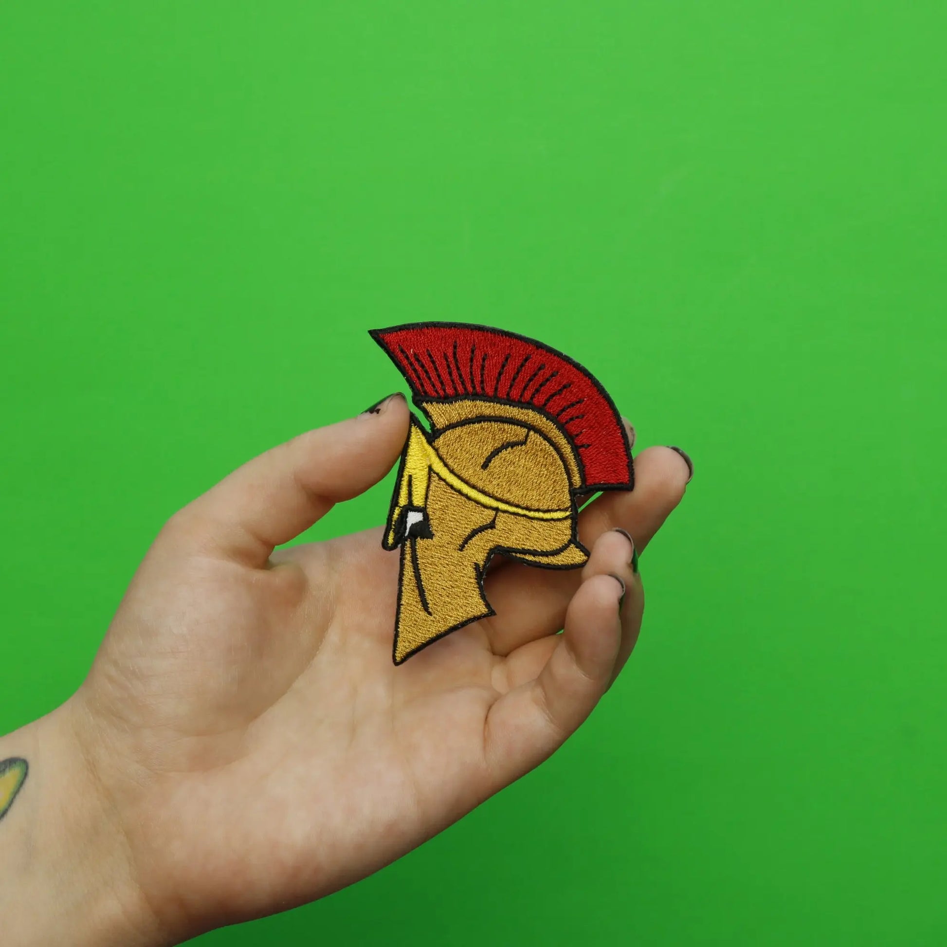 Spartan Helmet Embroidered Iron On Patch 