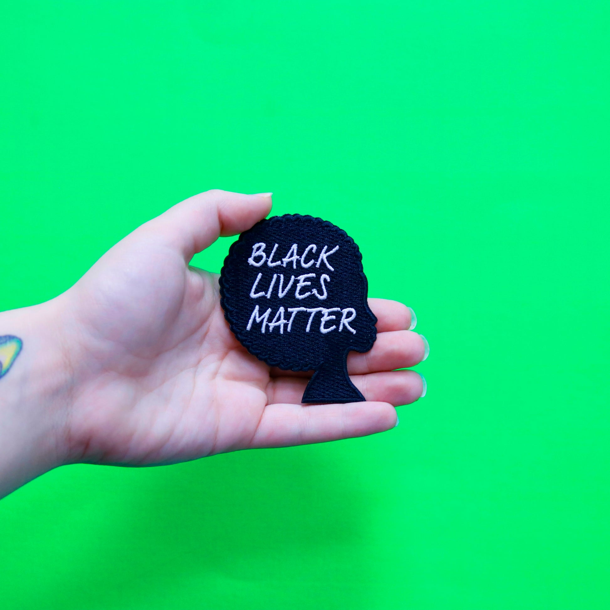 Black Lives Matter Girl Silhouette Embroidered Iron On Patch 