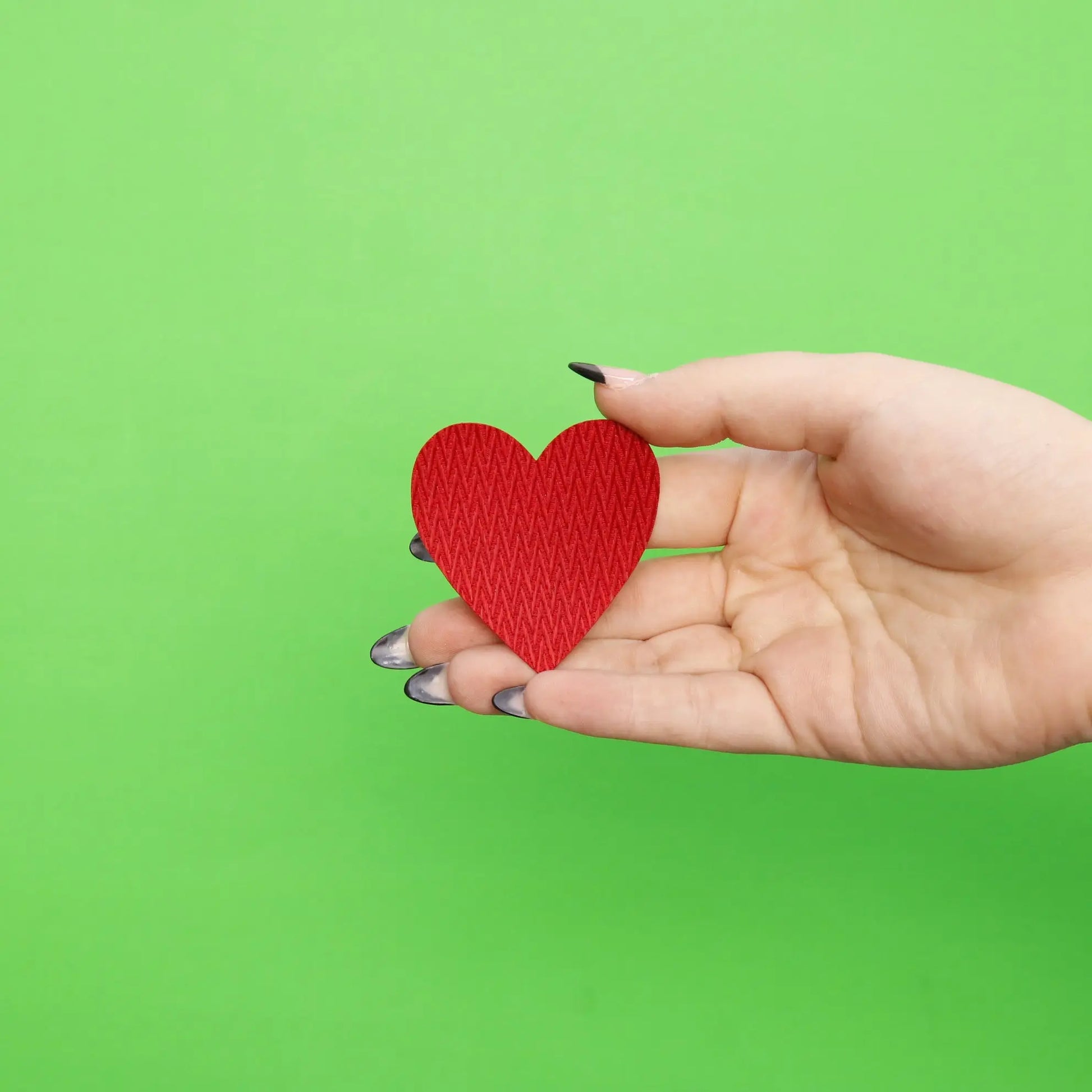 Simple Textured Red Heart Patch 