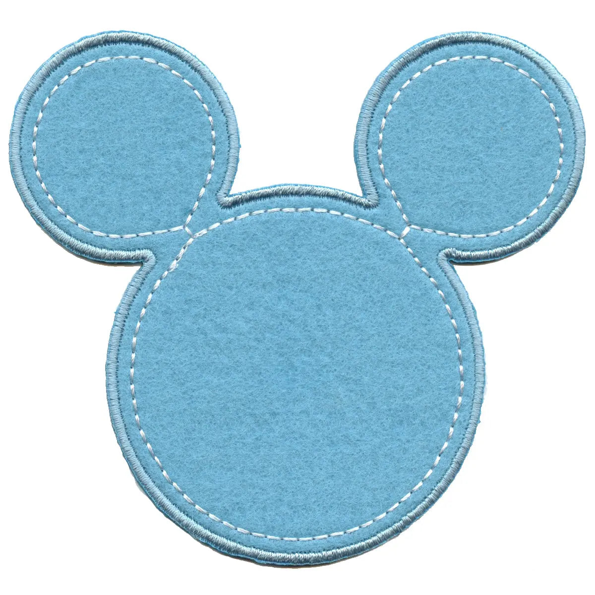 Disney Mickey Mouse Head Blue Embroidered Applique Iron On Patch 