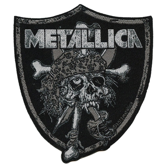 Metallica Raiders Skull Crest Patch Rock Metal Band Woven Iron On