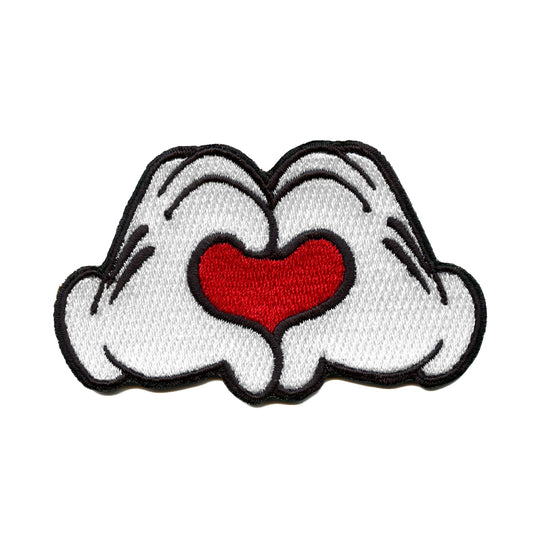 Heart Shape Glove Hands Patch Disney Sign Kids Embroidered Iron On 