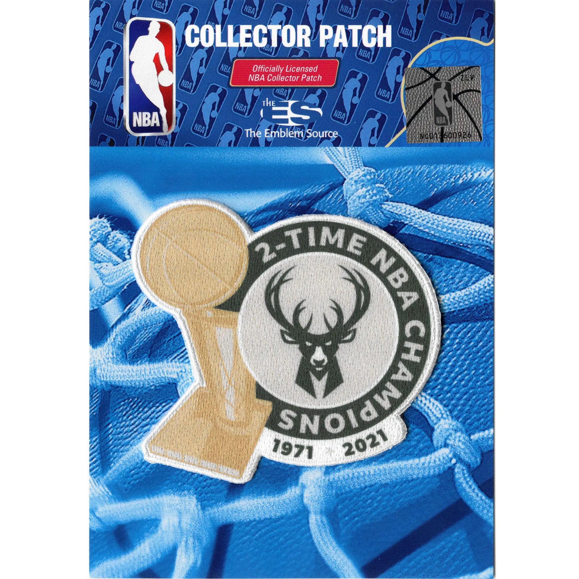 2021 NBA Finals Champions Milwaukee Bucks Trophy Patch 