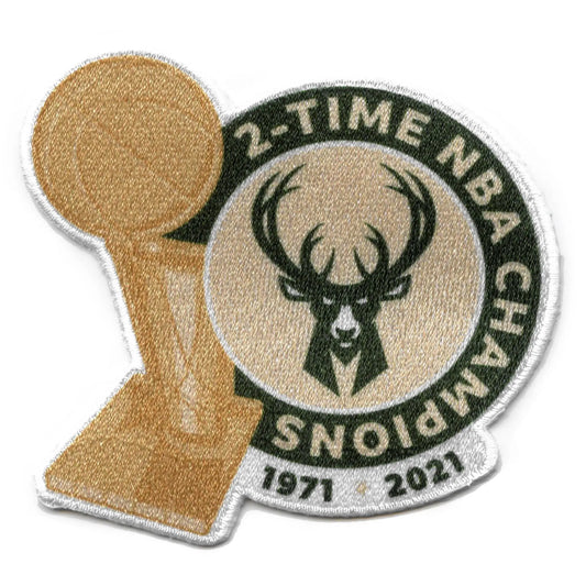 2021 NBA Finals Champions Milwaukee Bucks Trophy Patch 