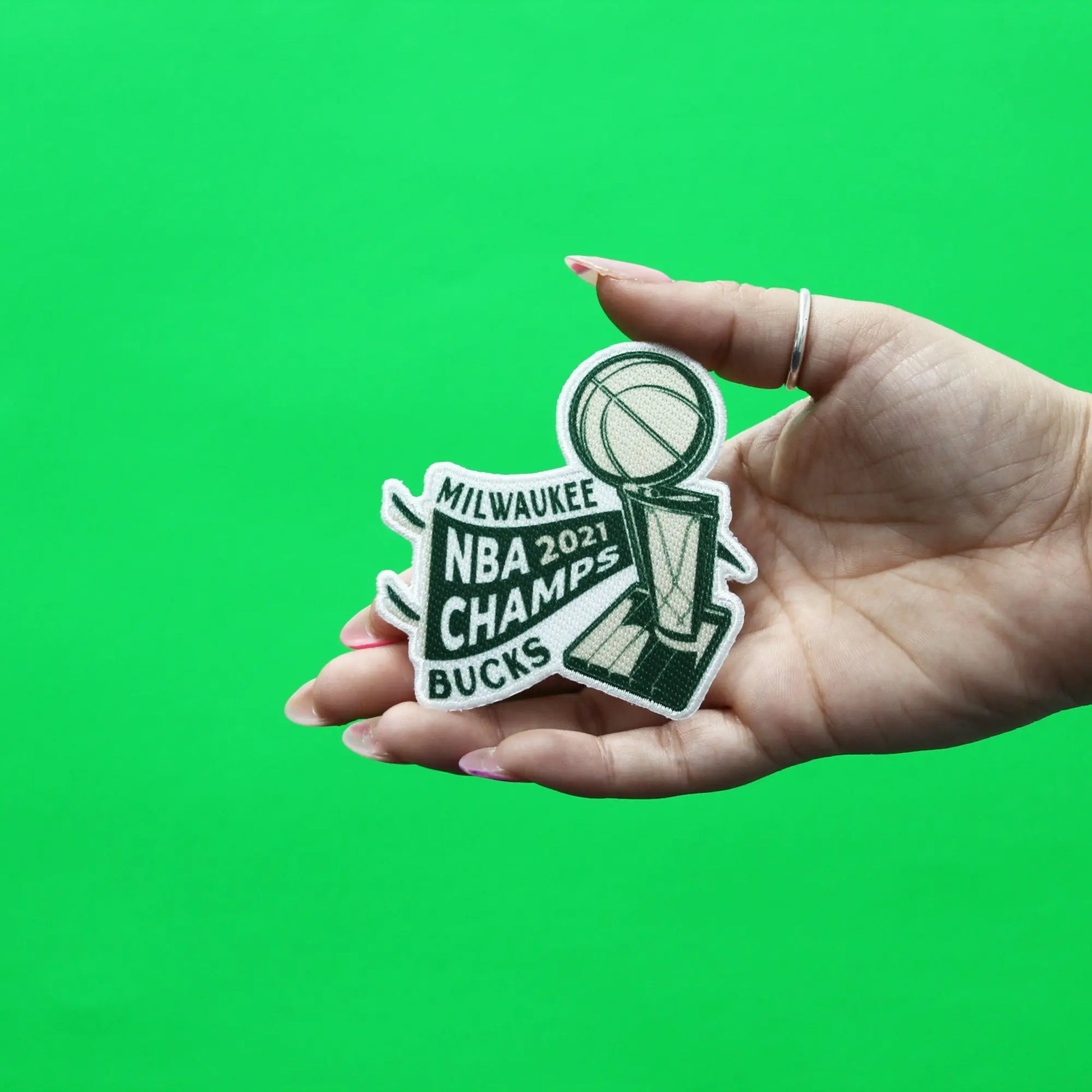 2021 NBA Finals Champions Milwaukee Bucks Pennant Patch 