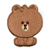 Line Friends Brown Mini Brown Patch Full Body Sitting Embroidered Iron On 