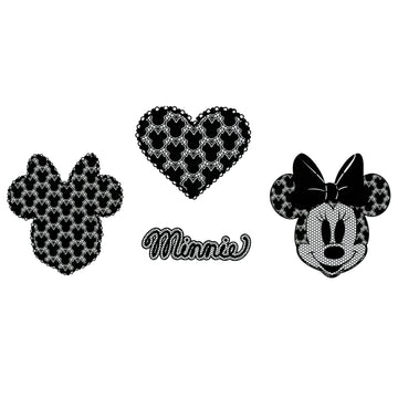 Disney Minnie Mouse Lace Style Iron On Transfer (4pc) 