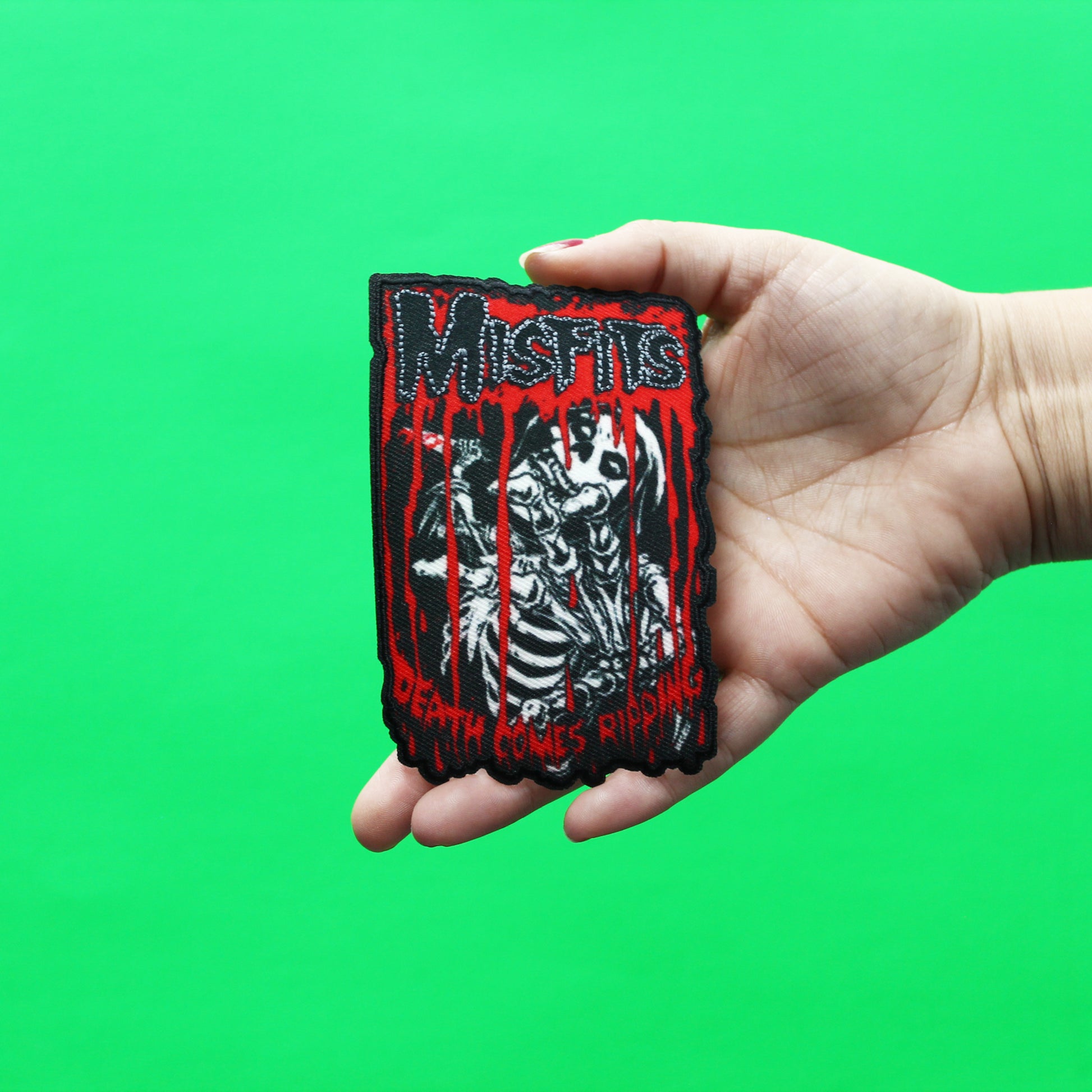 Misfits Patch Death Comes Ripping Embroidered Iron On 