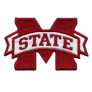 Mississippi State Bulldogs 'M State' Iron On Embroidered Patch Medium 