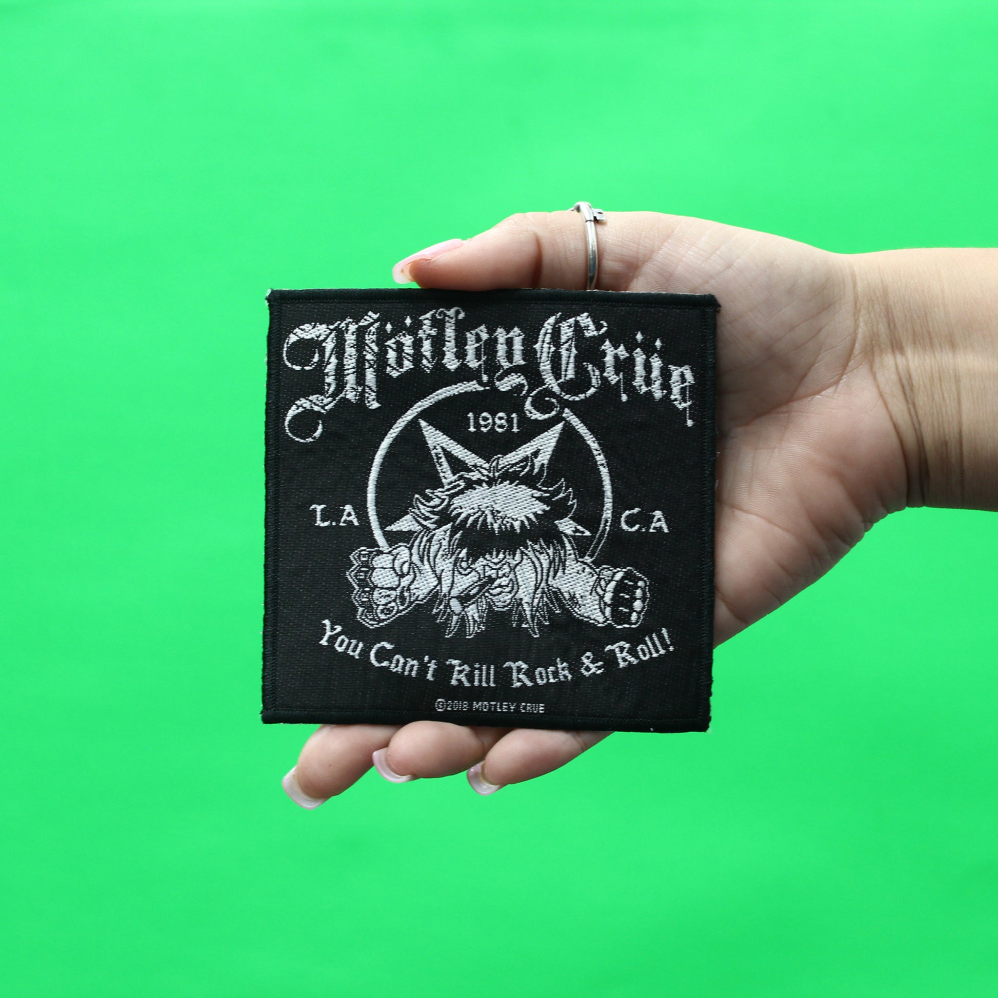 Motley Crue Cant Kill Rock And Roll Patch Los Angeles California Woven Iron On