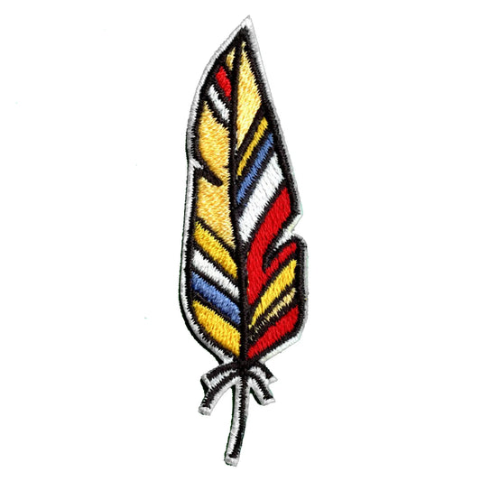 Native American Colorful Feather Embroidered Iron On Patch 