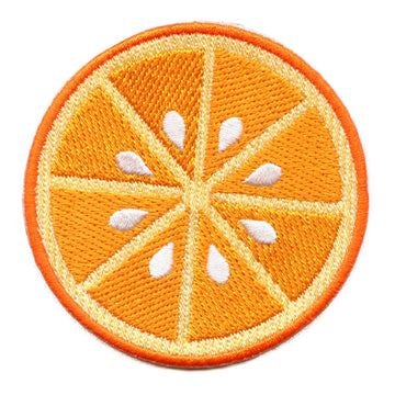 Orange Slice Round Patch Fresh Cut Citrus Embroidered Iron On 