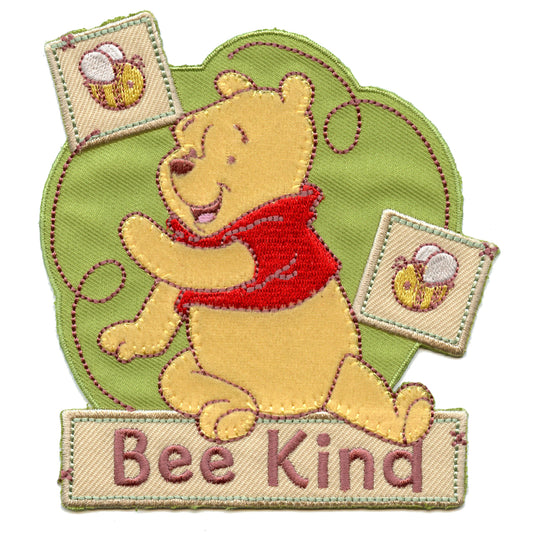 Disney Winnie The Pooh "Bee Kind" Embroidered Applique Iron On Patch 