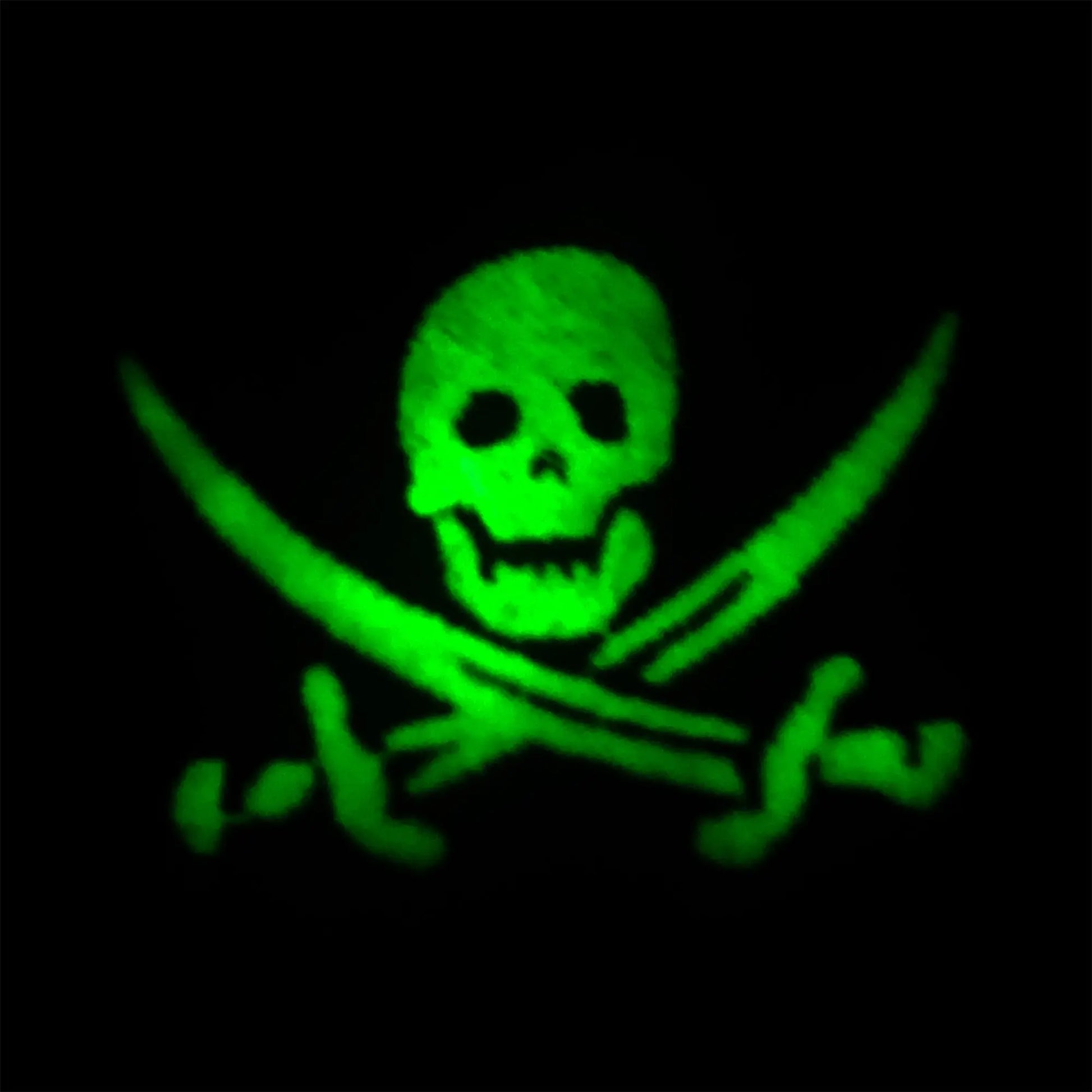 Pirates Flag Glow In Dark Iron On Patch 