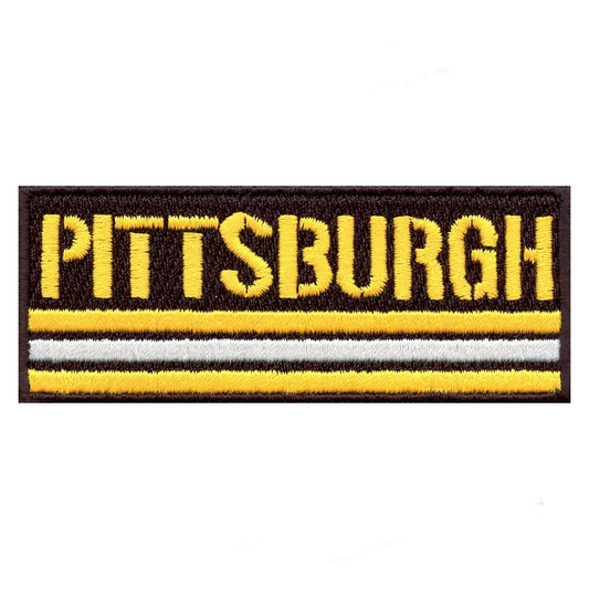 Pittsburgh Striped Box Embroidered Iron On Patch 