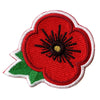 Red Poppy Flower Embroidered Iron On Patch 