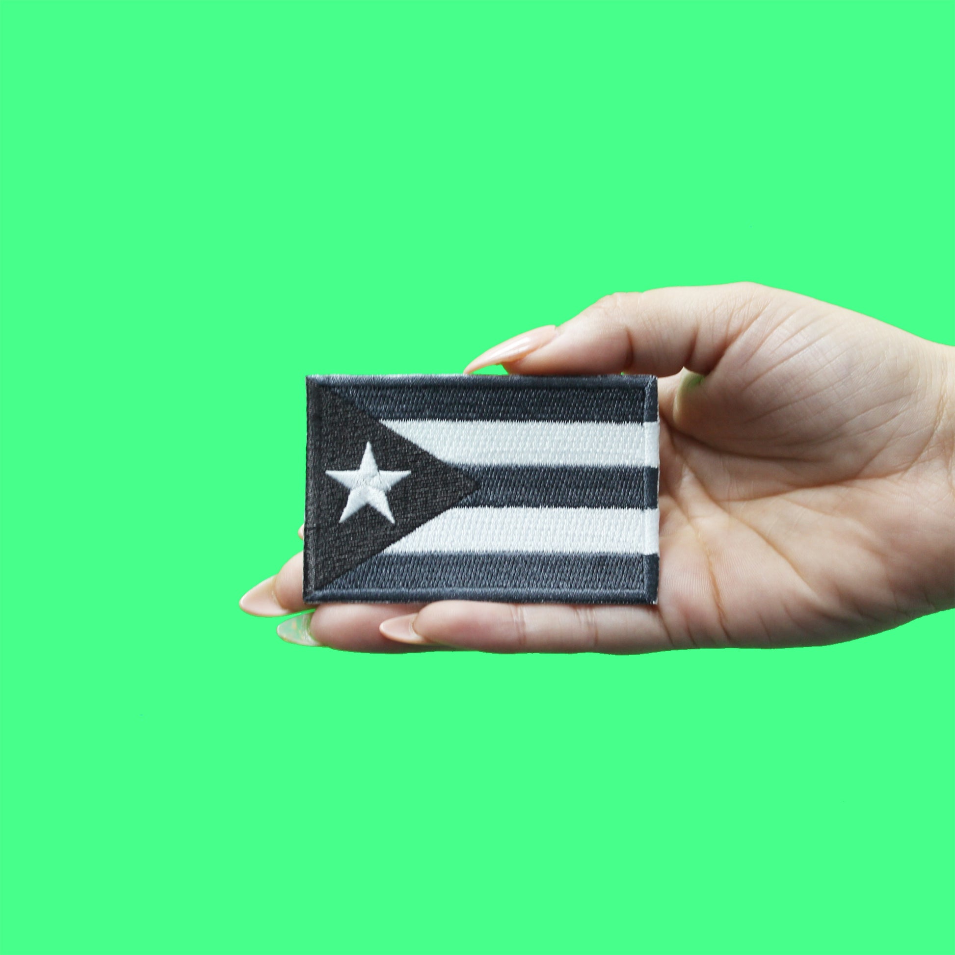 Puerto Rico Embroidered Country Flag Grayscale Patch 