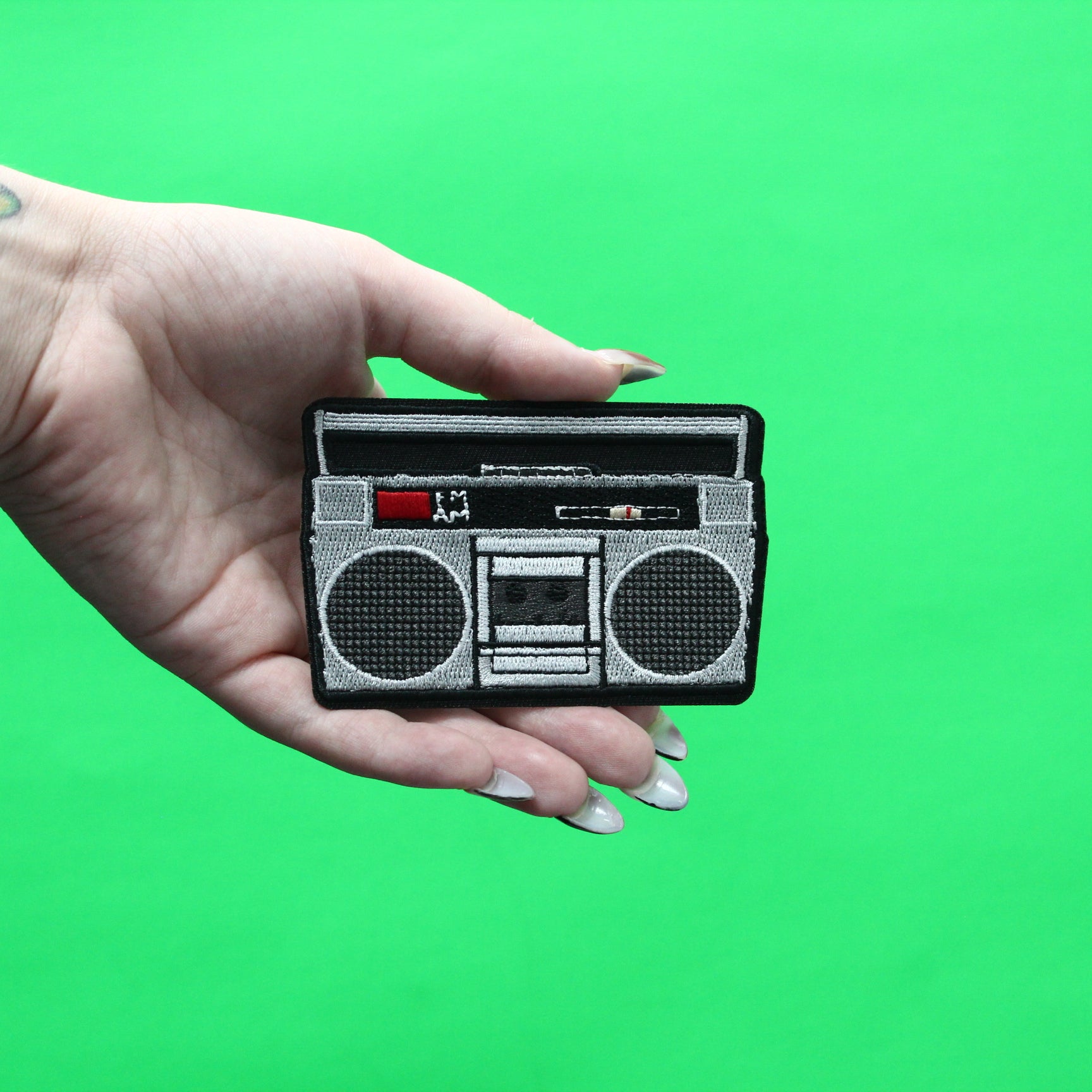 Retro Boombox Stereo Player Patch Embroidered Iron On