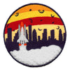 Space City Moon Patch Houston Skyline Silhouette Sunset Embroidered Chenille Sew On