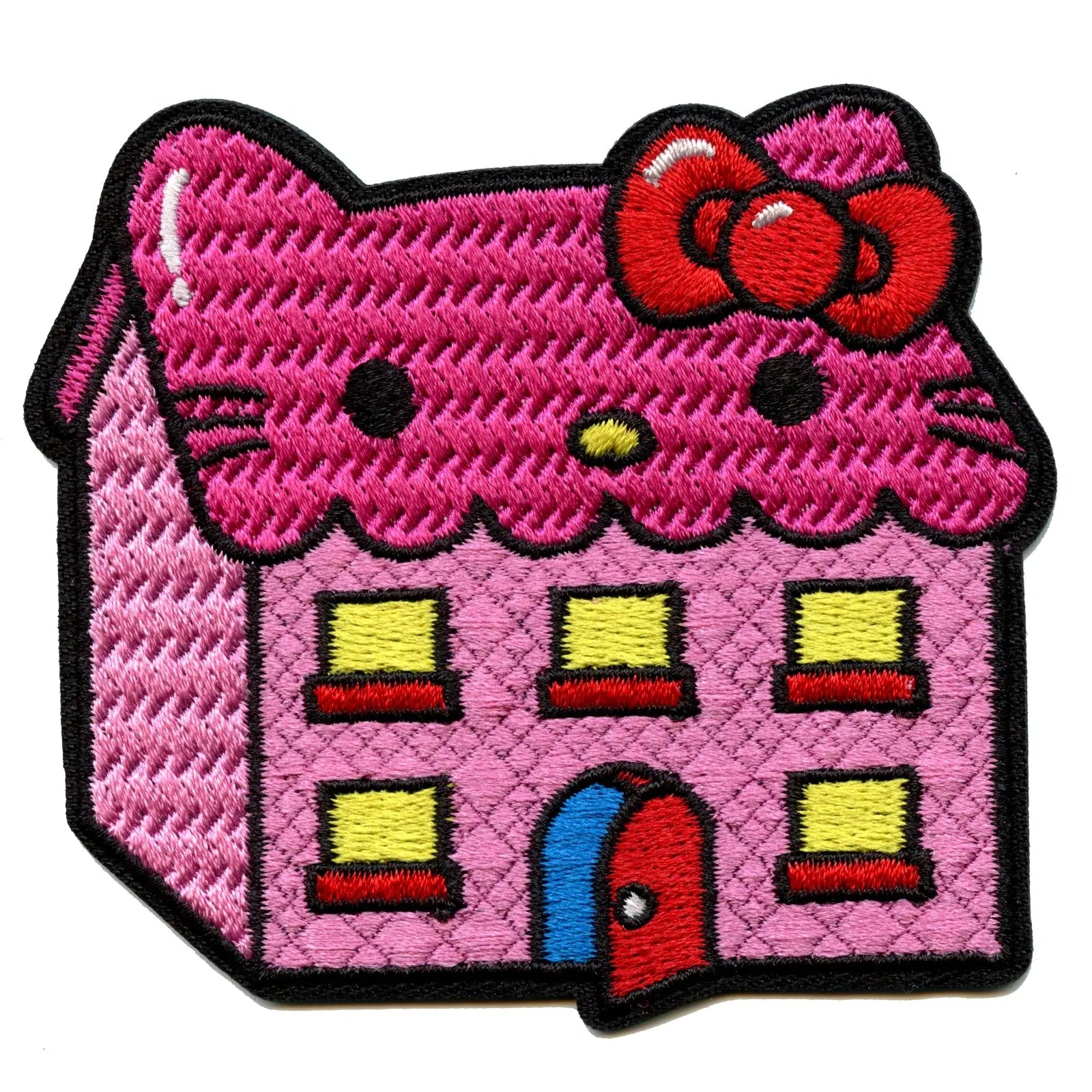 Hello Kitty Pink House With Bow Iron On Embroidered Patch 