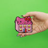 Hello Kitty Pink House With Bow Iron On Embroidered Patch 