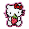 Hello Kitty Hugging Strawberry Sweet Iron On Embroidered Patch 