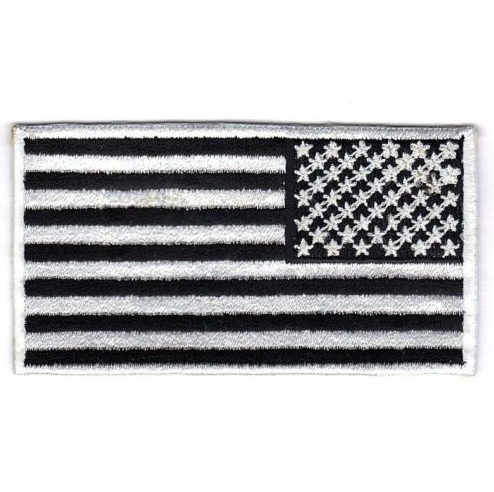 United States of America U.S.A. Military Army Black & White Reverse Country Flag Patch 