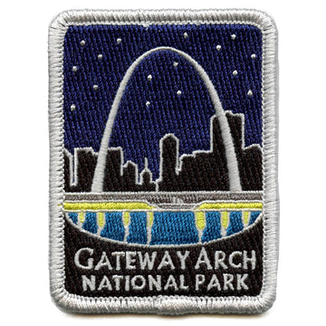 St. Louis Missouri Gateway Arch Patch National Park Night Embroidered Iron On