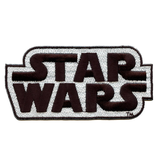 Official Star Wars Logo With Grey Background Embroidered Iron On Patch 