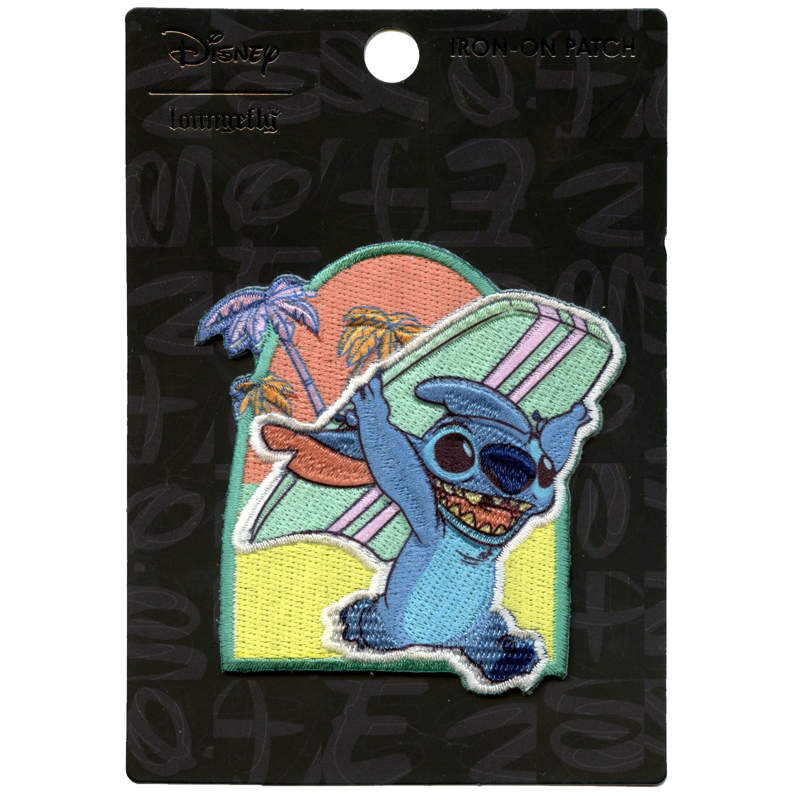 Official Lilo And Stitch: Stitch With Surf Board Embroidered Iron On Applique Patch 