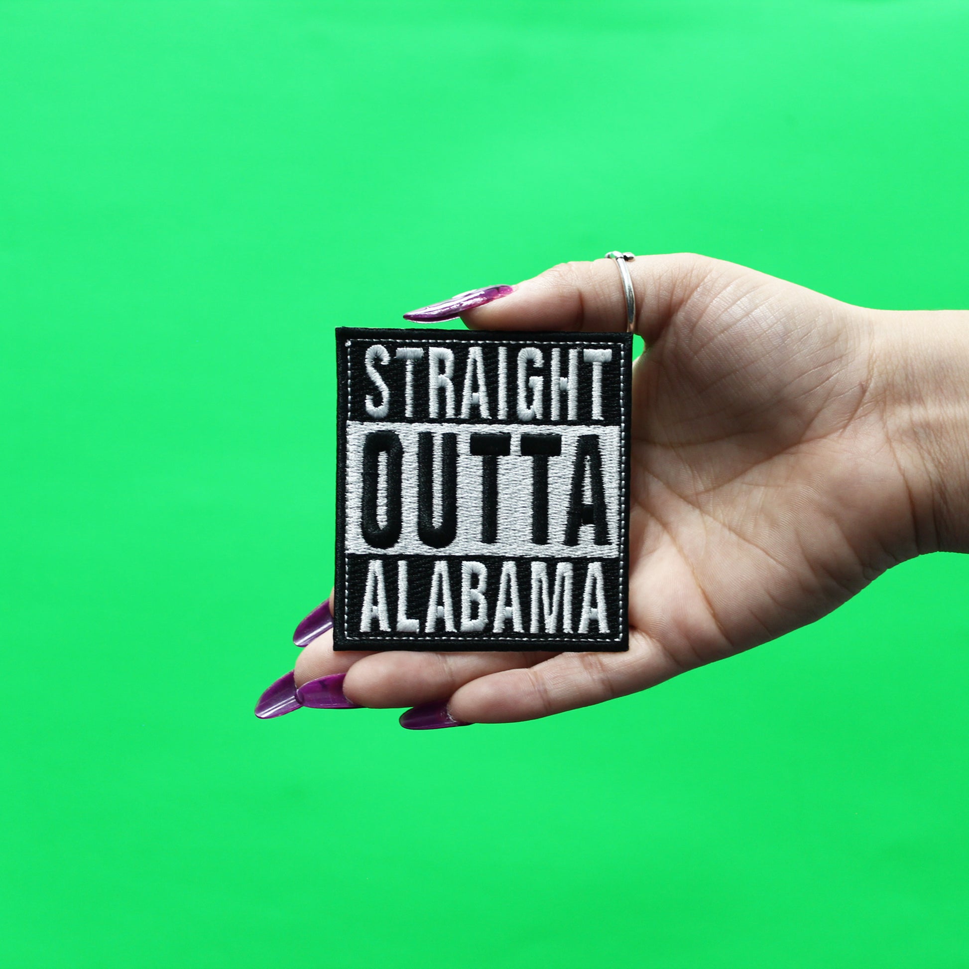 Straight Outta Alabama Patch Embroidered Iron On 