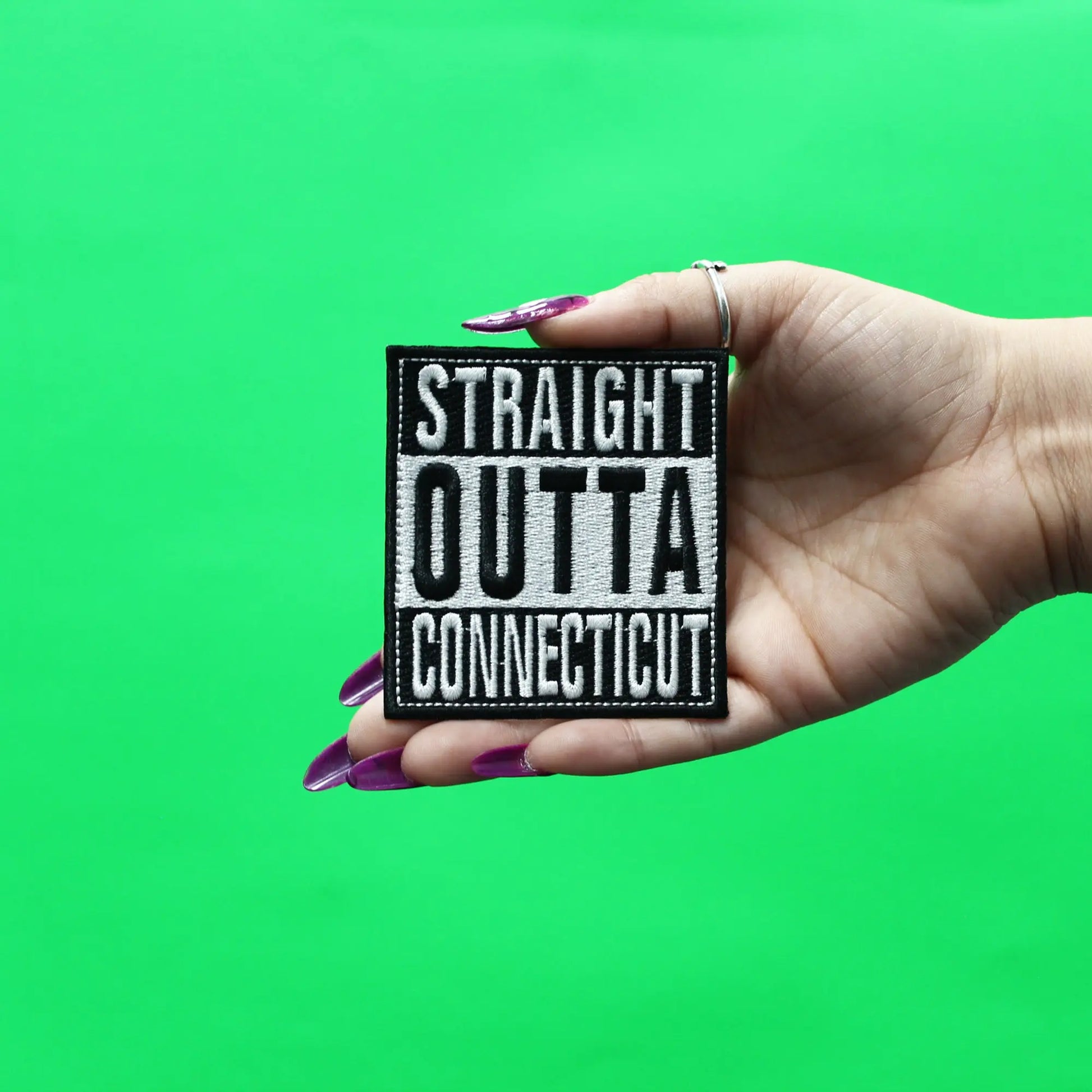 Straight Outta Connecticut Patch Embroidered Iron On 