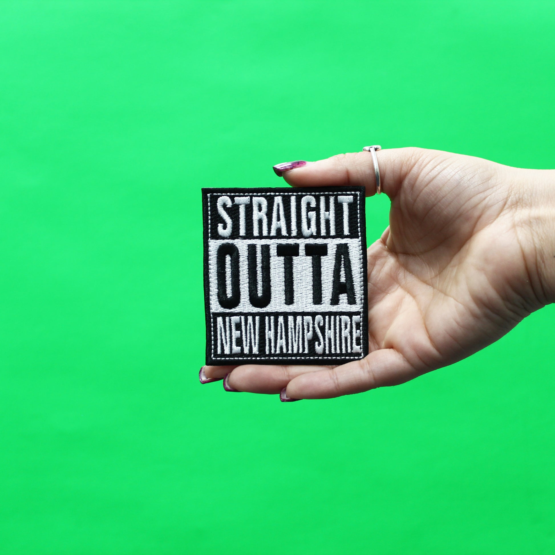 Straight Outta New Hampshire Patch Embroidered Iron On 