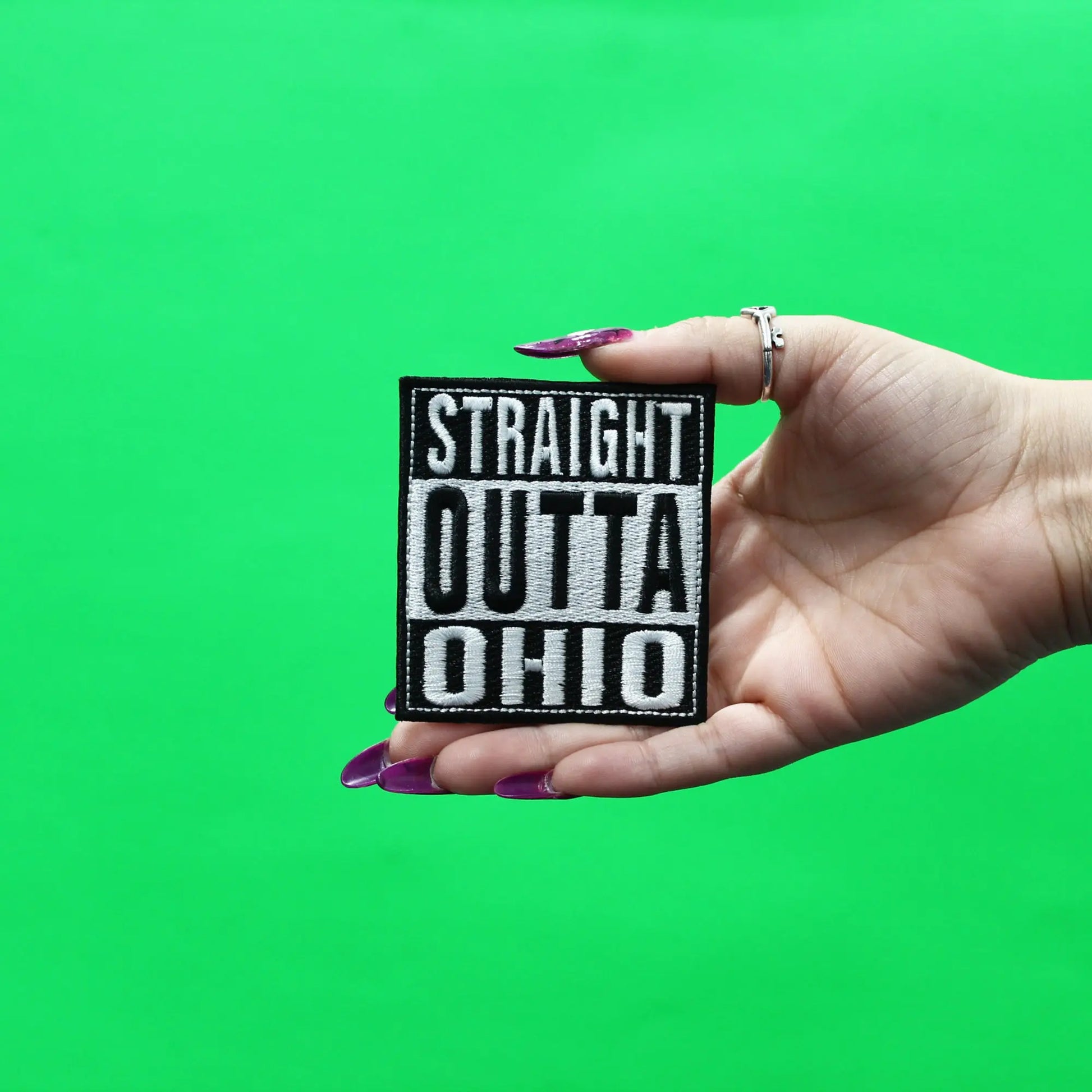 Straight Outta Ohio Patch Embroidered Iron On 