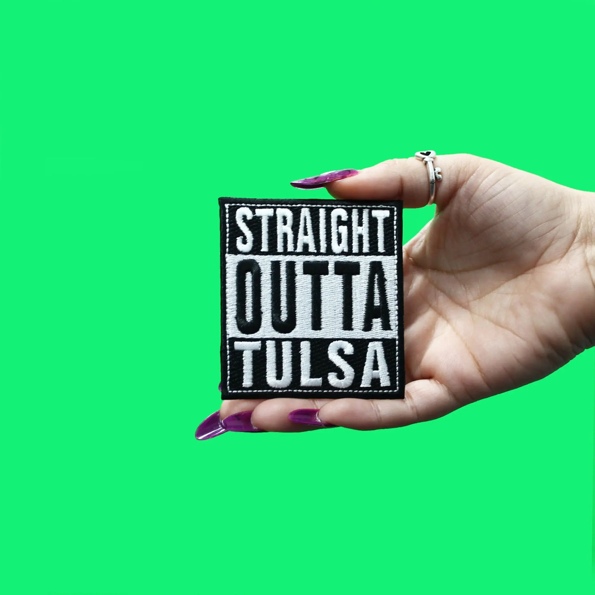 Straight Outta Tulsa Patch Embroidered Iron On 