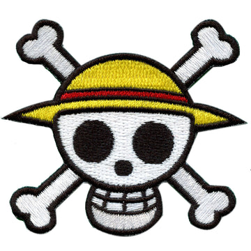 One Piece Anime Straw Hat Logo Embroidered Iron On Patch - Die Cut 