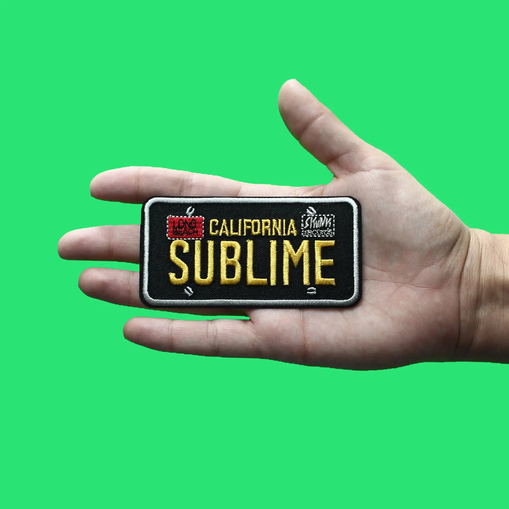 Sublime California License Plate Patch Coast Rock Band Embroidered Iron On 