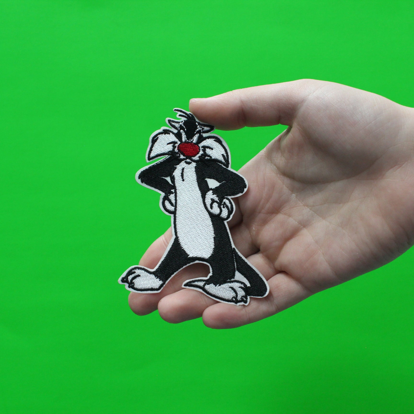 Official Sylvester the Cat Classic Pose Hands on Hips Embroidered Iron On Patch 