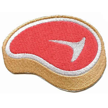 T-Bone Steak Food Emoji Embroidered Iron On Patch 