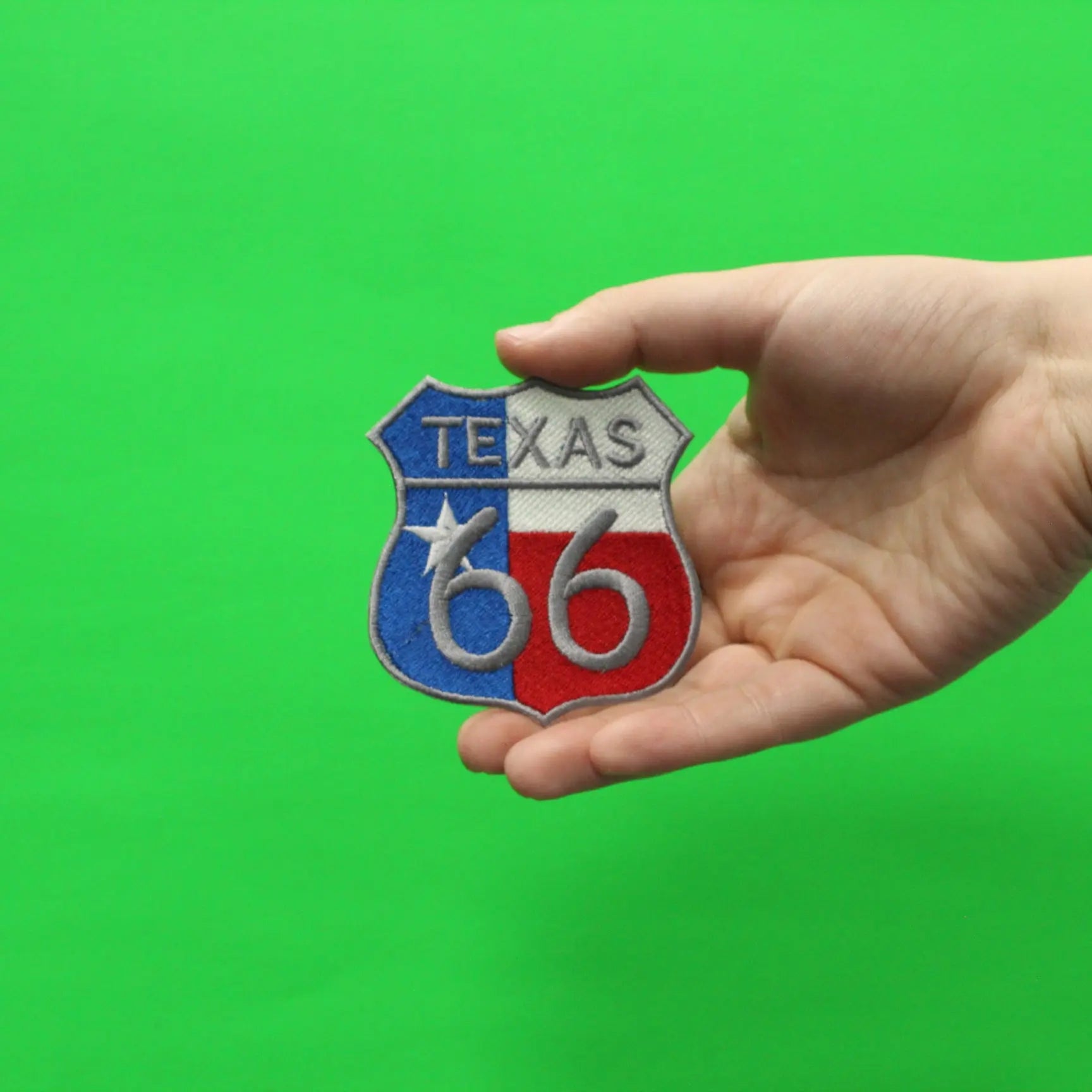 Texas Flag Route 66 Freeway Sign Embroidered Iron On Patch 